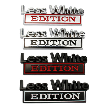 2 PCS Car Metal Leaf Board Label Less White Edition Modified Body Labeling(Black White) by buy2fix