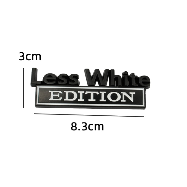 2 PCS Car Metal Leaf Board Label Less White Edition Modified Body Labeling(Black White) by buy2fix