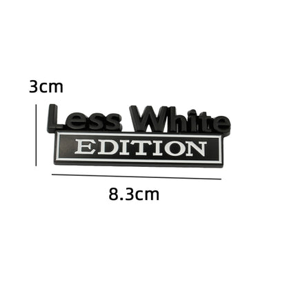 2 PCS Car Metal Leaf Board Label Less White Edition Modified Body Labeling(Black White) by buy2fix