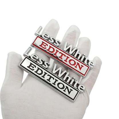 2 PCS Car Metal Leaf Board Label Less White Edition Modified Body Labeling(Black Red) by buy2fix