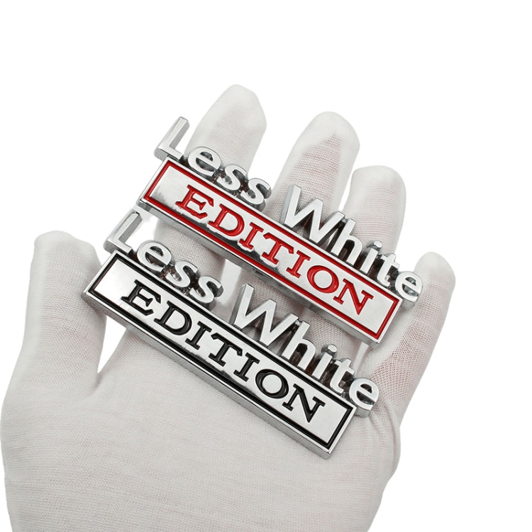 2 PCS Car Metal Leaf Board Label Less White Edition Modified Body Labeling(Silver Red) by buy2fix