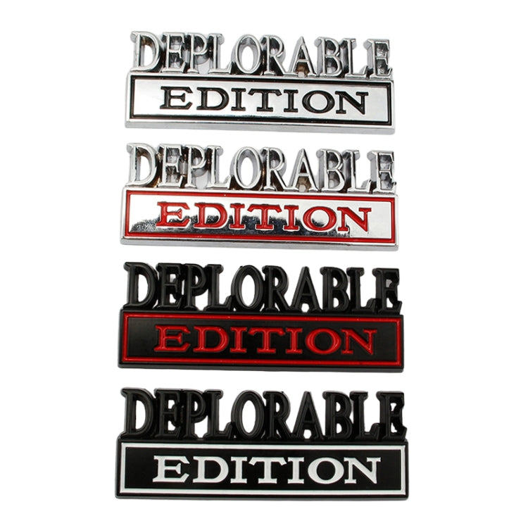 2 PCS Car Modified Metal Car Standard DEPLORABLE Edition Car Stickers(Black Red) by buy2fix