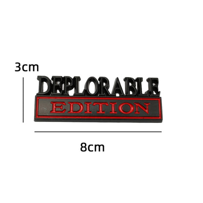 2 PCS Car Modified Metal Car Standard DEPLORABLE Edition Car Stickers(Black White) by buy2fix