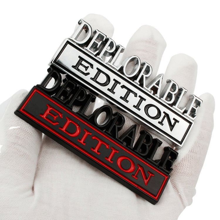 2 PCS Car Modified Metal Car Standard DEPLORABLE Edition Car Stickers(Black Red) by buy2fix