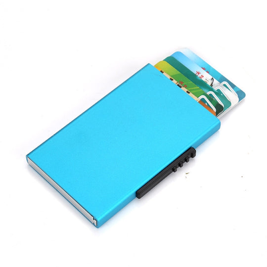 RFID Anti-Theft And Anti-Magnetic Aluminum Alloy Credit Card Case(Blue)