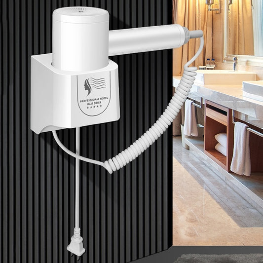 Hotel Hair Dryer Wall Mount High Power Hair Dryer Household Hair Cylinder Dryer, CN Plug(Hotel Hairdryer White) - Hair Dryers & Accessories by buy2fix | Online Shopping UK | buy2fix