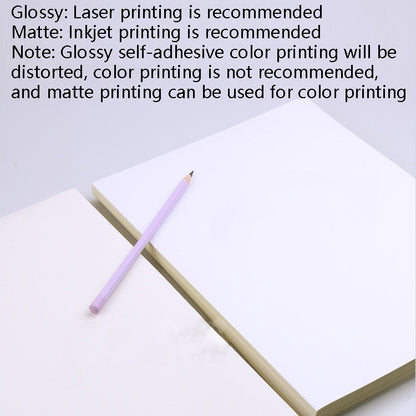 100 Sheets A4 Non-Adhesive Print Paper Blank Writing Adhesive Laser Inkjet Print Label Paper(Matte) by buy2fix