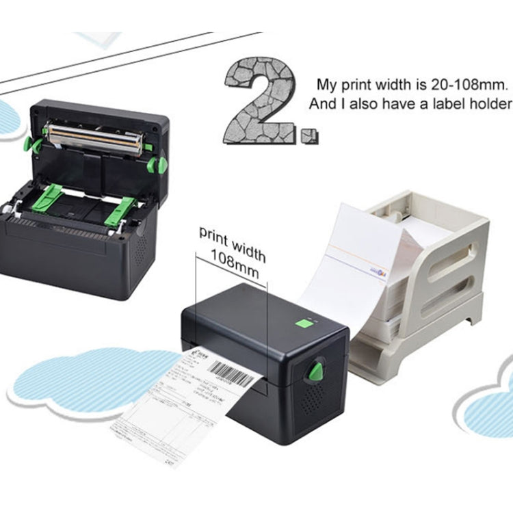 Xprinter XP-108B 4 Inch 108mm Label Printer Thermal Barcode Printer ,Model: USB - Receipt Printers by Xprinter | Online Shopping UK | buy2fix