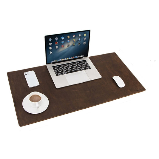 CF9011  Desk Pad Retro Crazy Horse Leather Notebook Computer Mouse Pad Oversized Anti-Slip Desktop Computer Desk Leather Pad(Brown) - Mouse Pads by buy2fix | Online Shopping UK | buy2fix