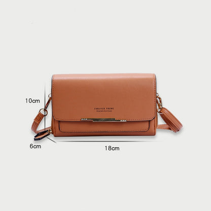 Ladies Wallet Large Capacity Multi-Function Shoulder Bag(Brown) - Single-shoulder Bags by buy2fix | Online Shopping UK | buy2fix