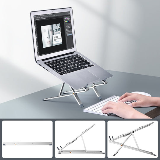Oatsbasf Z02 support de refroidissement croissant pour ordinateur portable support réglable de bureau en alliage d'aluminium (argent)