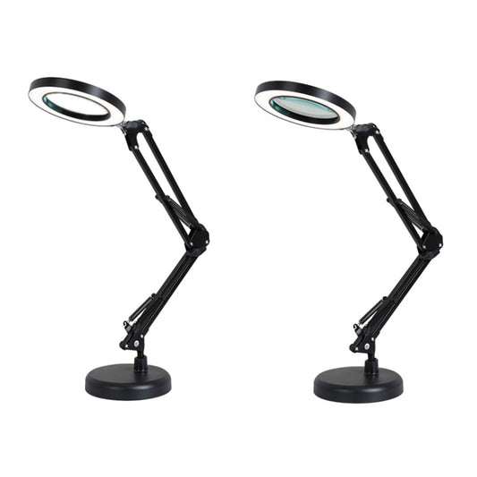 8X Magnifying Glass Lamp Beauty Nail Tattoo Repair Office Reading Lamp, Colour: With Magnifying Glass (Black) - Desk Lamps by buy2fix | Online Shopping UK | buy2fix