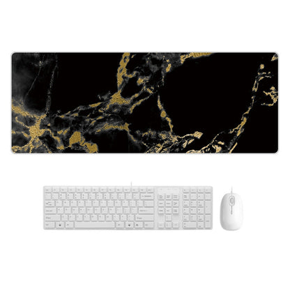 300x800x5mm Marbling Wear-Resistant Rubber Mouse Pad(Black Gold Marble) by buy2fix
