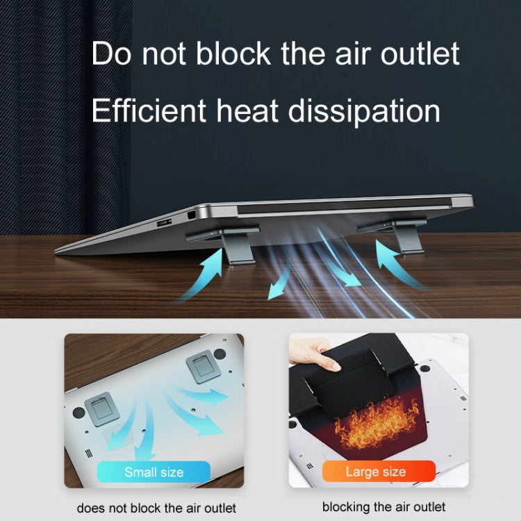 Oatsbasf 03321 Notebook Computer Invisible Height Increase Bracket Desktop Folding Storage Radiator(Silver) - Laptop Stand by buy2fix | Online Shopping UK | buy2fix