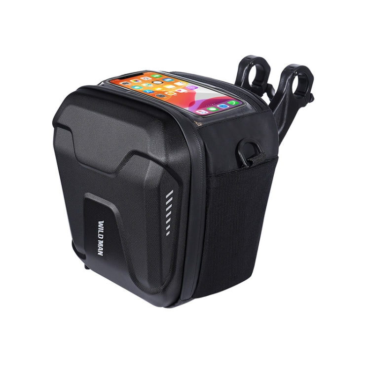 3L WILD MAN GS9 Mountain Bike Handle Bag Hanging Bag Riding Head Bag Touch Screen EVA Hard Shell Bag(Black) by WILD MAN