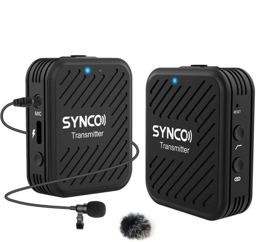 SYNCO Engragal Système de microphone sans fil 2,4 GHz Interview Lavalier Kit récepteur micro pour téléphones DSLR Tablette Caméscope Configuration G1 (A1)