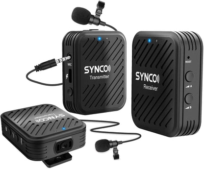 SYNCO Engragal  Wireless Microphone System 2.4GHz Interview Lavalier Lapel Mic Receiver Kit For Phones DSLR Tablet Camcorder,Configuration G1 (A2) - Microphone by buy2fix | Online Shopping UK | buy2fix