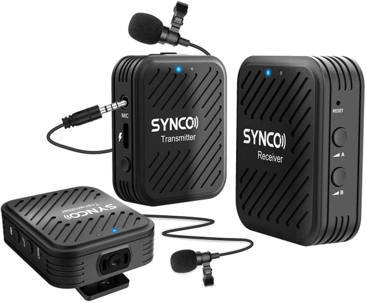 SYNCO Engragal  Wireless Microphone System 2.4GHz Interview Lavalier Lapel Mic Receiver Kit For Phones DSLR Tablet Camcorder,Configuration G1 (A2) - Microphone by buy2fix | Online Shopping UK | buy2fix