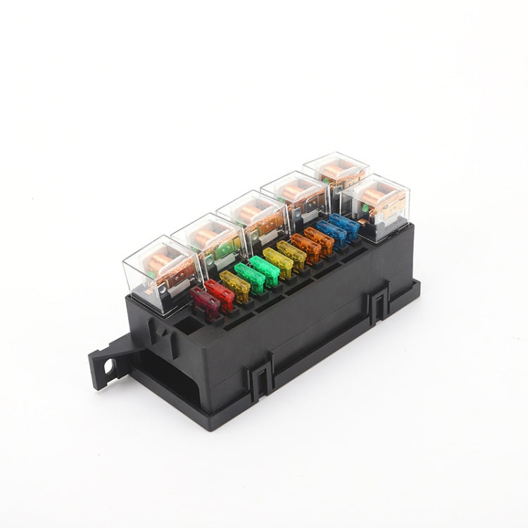 Car Modified 12V / 4Pin / 40A Black Shell 11-Way Fuse With 6-Way Relay Car Machine Cabin Link Inner Cassette Seat - Fuse by buy2fix | Online Shopping UK | buy2fix