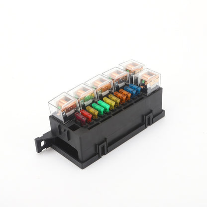 Car Modified 12V / 4Pin / 40A Black Shell 11-Way Fuse With 6-Way Relay Car Machine Cabin Link Inner Cassette Seat - Fuse by buy2fix | Online Shopping UK | buy2fix