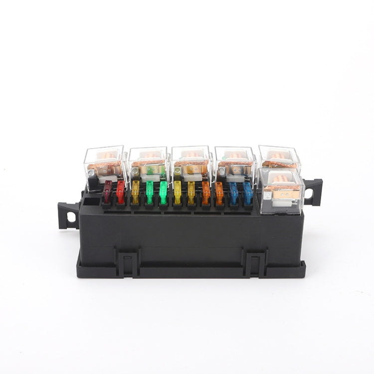 Car Modified 12V / 4Pin / 40A Black Shell 11-Way Fuse With 6-Way Relay Car Machine Cabin Link Inner Cassette Seat - Fuse by buy2fix | Online Shopping UK | buy2fix