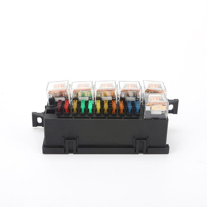 Car Modified 12V / 4Pin / 40A Black Shell 11-Way Fuse With 6-Way Relay Car Machine Cabin Link Inner Cassette Seat - Fuse by buy2fix | Online Shopping UK | buy2fix