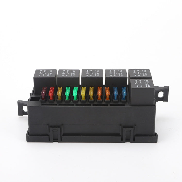 Car Modified 12V / 4Pin / 40A Black Shell 11-Way Fuse With 6-Way Relay Car Machine Cabin Link Inner Cassette Seat - Fuse by buy2fix | Online Shopping UK | buy2fix