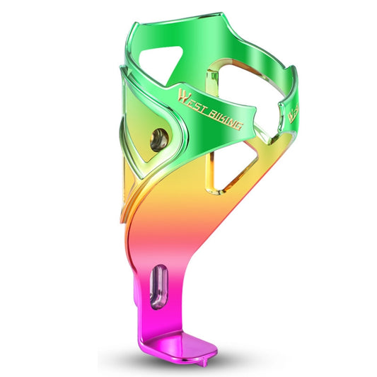 WEST BIKING YP0704033 Bicycle Gradient Water Bottle Holder PC Colorful Cup Bracket(Purple Golden Green Gradient) by WEST BIKING