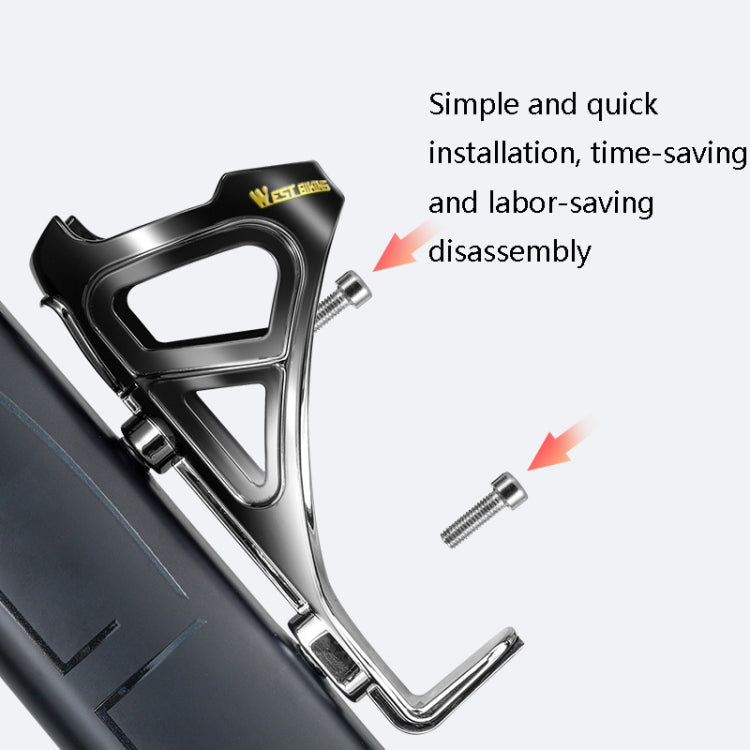 WEST BIKING YP0704033 Bicycle Gradient Water Bottle Holder PC Colorful Cup Bracket(Black Silver Gradient) by WEST BIKING