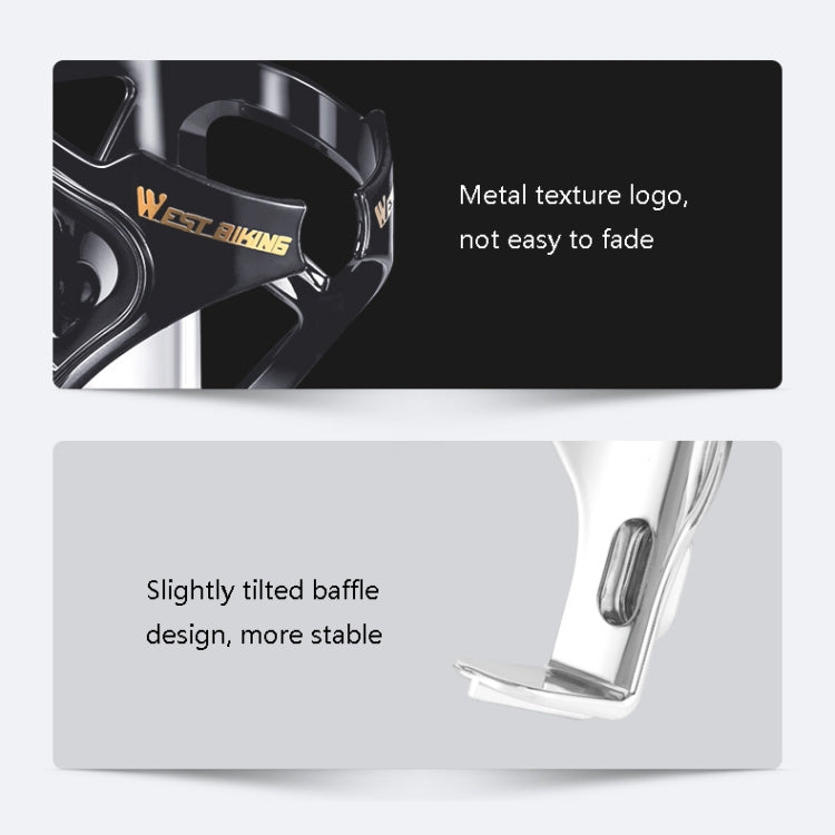 WEST BIKING YP0704033 Bicycle Gradient Water Bottle Holder PC Colorful Cup Bracket(Black Silver Gradient) by WEST BIKING