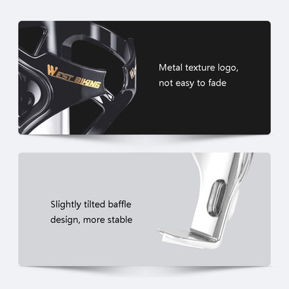 WEST BIKING YP0704033 Bicycle Gradient Water Bottle Holder PC Colorful Cup Bracket(Black Silver Gradient) by WEST BIKING