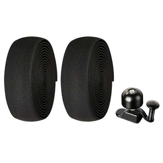 WEST BIKING YP1602782 Bicycle Bells With Supernouncing EVA Back Rubber Band Bell Combination Set(Black Tape + Black Bell) by WEST BIKING