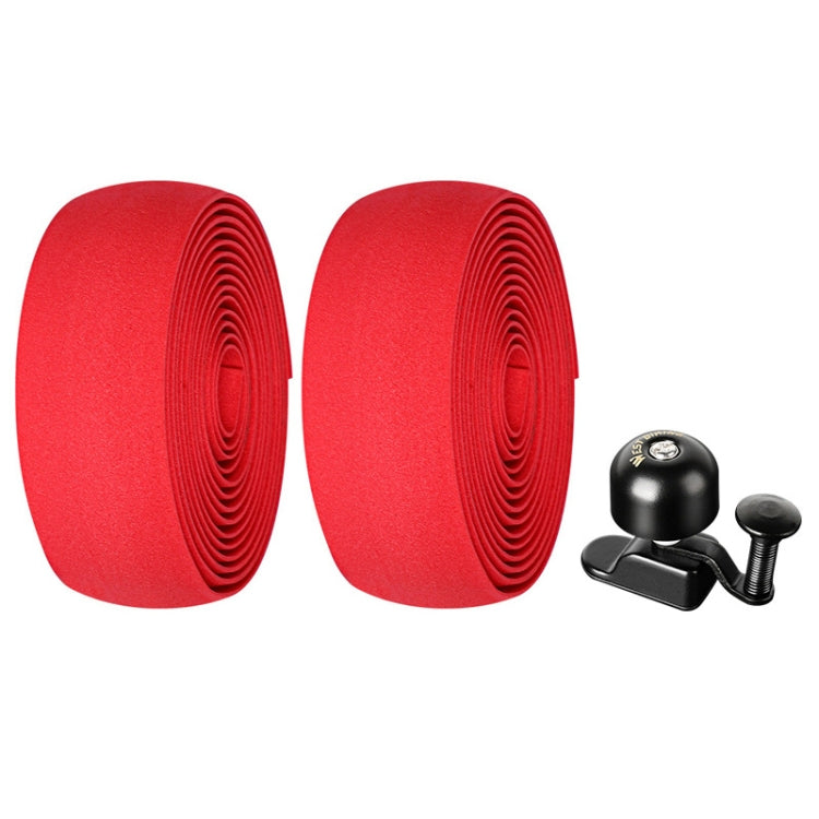 WEST BIKING YP1602782 Bicycle Bells With Supernouncing EVA Back Rubber Band Bell Combination Set(Red Tape + Black Bell) by WEST BIKING