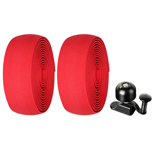 WEST BIKING YP1602782 Bicycle Bells With Supernouncing EVA Back Rubber Band Bell Combination Set(Red Tape + Black Bell) by WEST BIKING