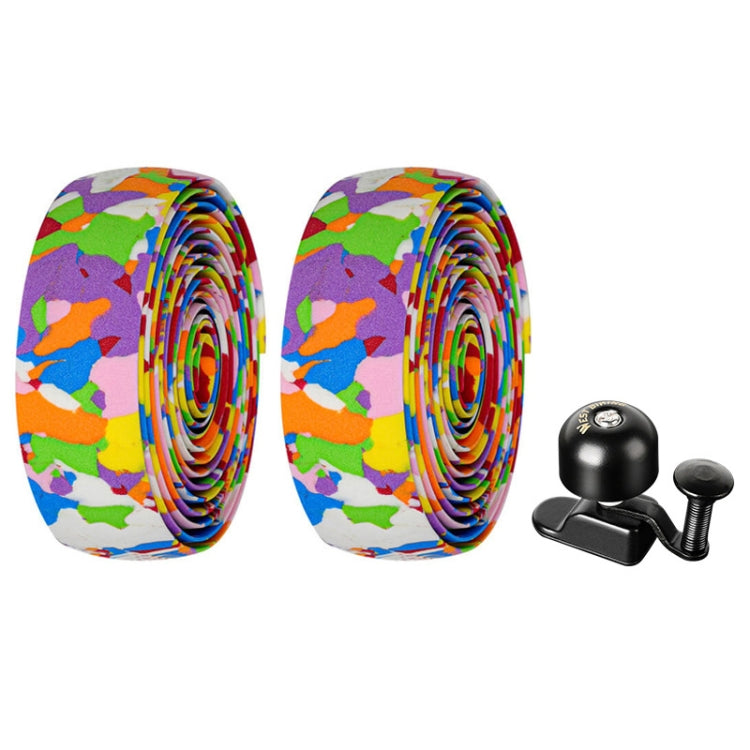 WEST BIKING YP1602782 Bicycle Bells With Supernouncing EVA Back Rubber Band Bell Combination Set(Colored Tape + Black Bell) by WEST BIKING