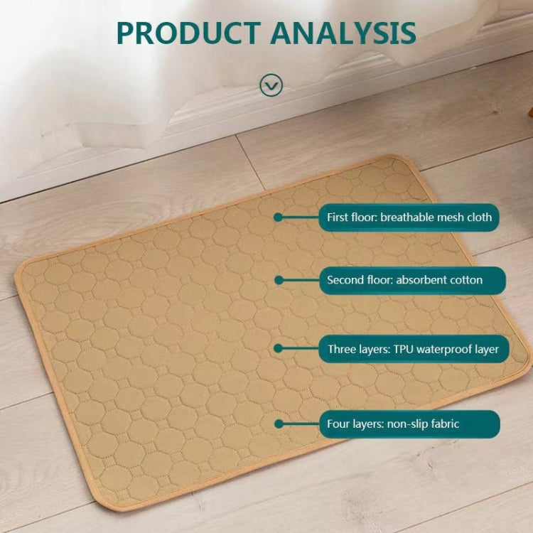 67x50cm Car Pet Injection Pad Waterproof Pad Cat Dog Sofa Waterproof Diapholic Carpet Water Absorbing Pad(Beige) by buy2fix