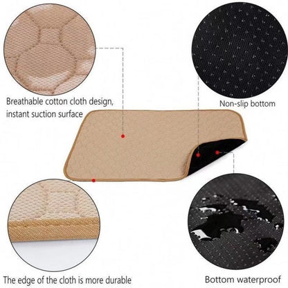 67x50cm Car Pet Injection Pad Waterproof Pad Cat Dog Sofa Waterproof Diapholic Carpet Water Absorbing Pad(Gray) by buy2fix
