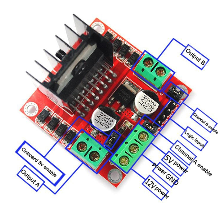 2 PCS HW-095A L298N Motor Drive Board Module DC Stepper Motor Robot Smart Car - Other Accessories by buy2fix | Online Shopping UK | buy2fix