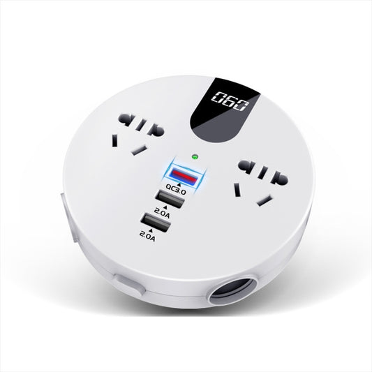 QC3.0 Car 12V 24V To 110V 220V Multi-function Inverter(White Round) - DIY Modified Charger by buy2fix | Online Shopping UK | buy2fix