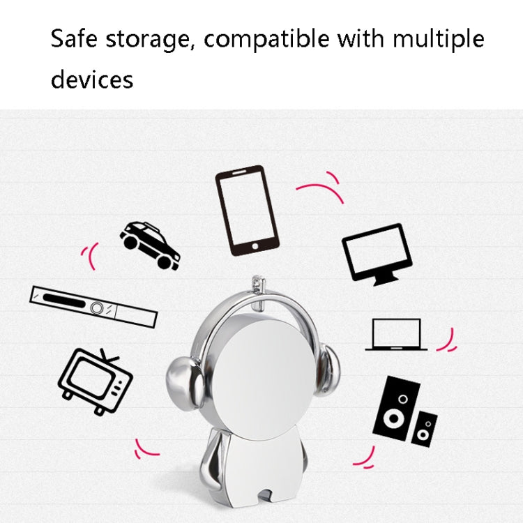 Y01 Metal Musician Car Cartoon Style U Disk, Capacity: 16GB(Silver) by buy2fix