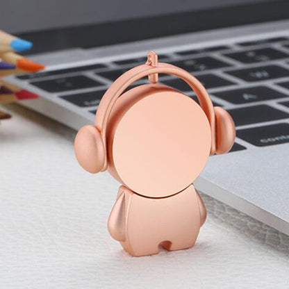 Y01 Metal Musician Car Cartoon Style U Disk, Capacity: 64GB(Rose Gold) by buy2fix