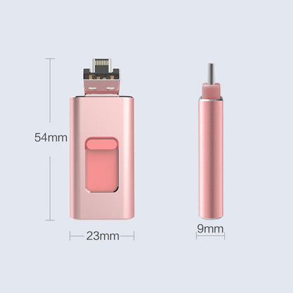 16GB SH02 USB 3.0 + 8 Pin + Mirco USB + Type-C 4 In 1 Mobile Computer U-Disk With OTG Function(Rose Gold) by buy2fix