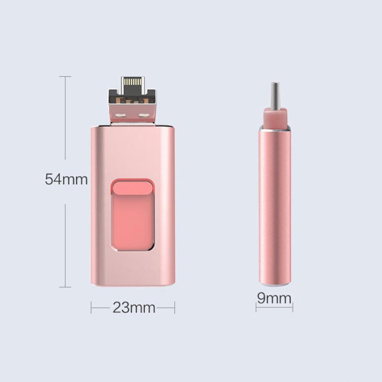 256GB SH02 USB 3.0 + 8 Pin + Mirco USB + Type-C 4 In 1 Mobile Computer U-Disk With OTG Function(Rose Gold) by buy2fix