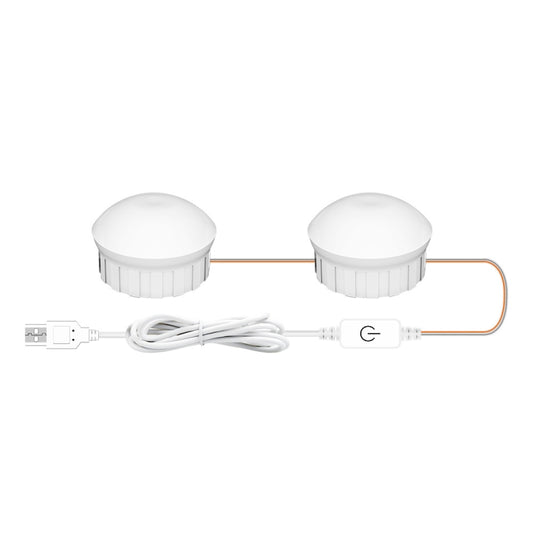 2 LEDs Mirror Front Light Dimmable Makeup Mirror USB Touch Control Light(White Light) - Night Lights by buy2fix | Online Shopping UK | buy2fix