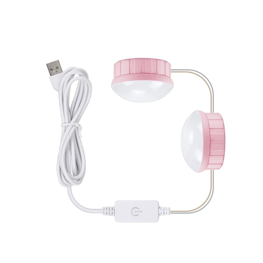 2 LEDs Mirror Front Light Dimmable Makeup Mirror USB Touch Control Light(White Light) - Night Lights by buy2fix | Online Shopping UK | buy2fix