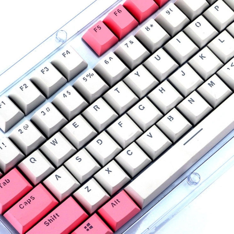 104-Keys Two-Color Mold Transparent PBT Keycap Mechanical Keyboard(Pink White) by buy2fix