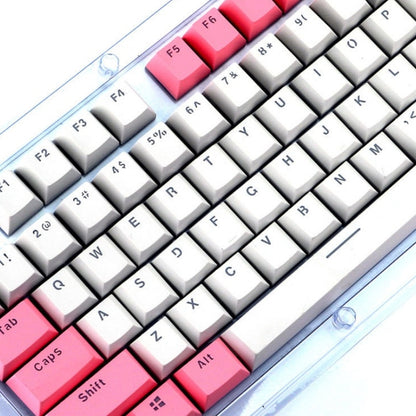 104-Keys Two-Color Mold Transparent PBT Keycap Mechanical Keyboard(Pink White) by buy2fix