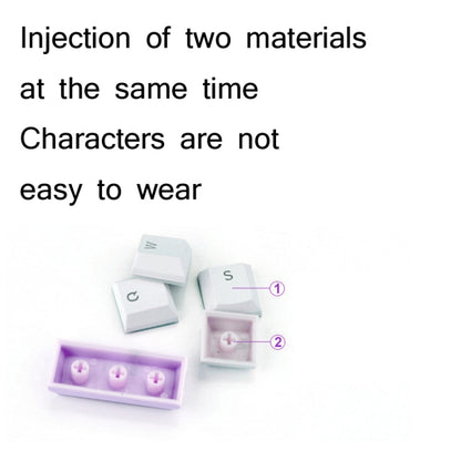 104-Keys Two-Color Mold Transparent PBT Keycap Mechanical Keyboard(Pink White) by buy2fix