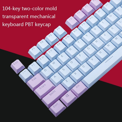 104-Keys Two-Color Mold Transparent PBT Keycap Mechanical Keyboard(Pink White) by buy2fix