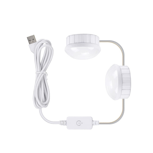 2 LEDs Cosmetic Room Bathroom Mirror Front Light USB Three-Color Dimming Light - Night Lights by buy2fix | Online Shopping UK | buy2fix